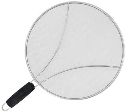 Round BBQ Net Grill Stainless Steel Fine Mesh Frying Pans Accessories Non-stick Grid Rack(9.8inch)