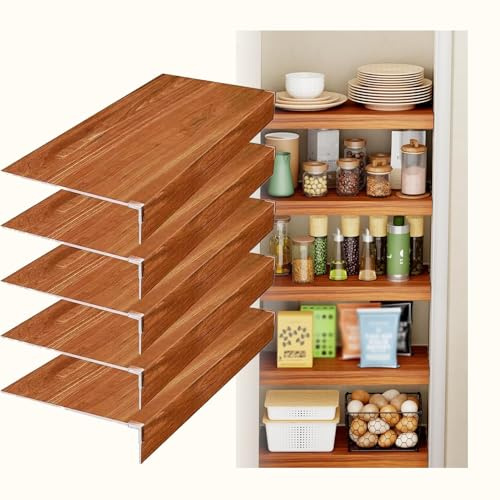 LVLDAWA Cubierta Rejilla Alambre Imitación Madera, Cubiertas PVC Extraíbles Aspecto Madera Decorar Armarios, Forros Impermeables Estantes 0,8 Cm Grosor Protectores Esquinas