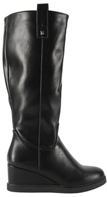 Ciabalù Stivali Alti Donna con Zeppa 7cm, Similpelle, Scarpe Eleganti con Gambale Alto 36.5cm, Suola Antiscivolo, Chiusura Zip Laterale