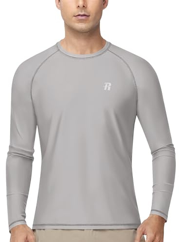 Runhit UV Shirt Herren Langarm UPF 50+ Sonnenschutz Schwimmshirt Badeshirt Schnelltrocknend & Atmungsaktiv, Elastisches Rashguard für Surfen Laufen Angeln Outdoor Sport