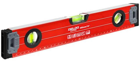 Flintronic Nivel De Burbuja Magnético, 400mm Nivel Torpedo De Aleación de Aluminio Resistente a los Golpes, Base de Aluminio, 180, 90 y 45 Grados, para Calibración Perpendicular/Nivel/45 Grados