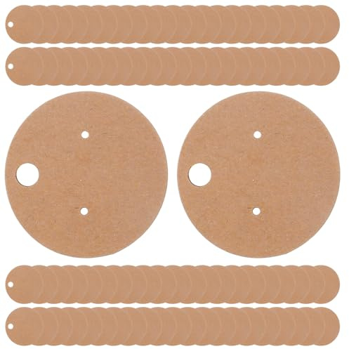 MERRYHAPY Ohrring Präsentationskarten 4cm 100 Stück aus Kraftpapier Vintage Schmuckhalter Selbstgemacht Schmuckaufbewahrung und Verpackung für Ohrstecker