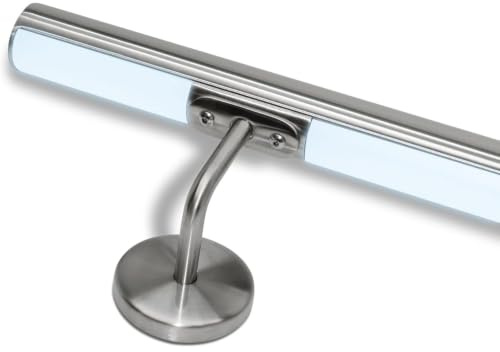 Corrimano per scale in acciaio inox con led bianco naturale multicolor predisposizione led (380 cm, Corrimano con LED luce fredda 6500k)