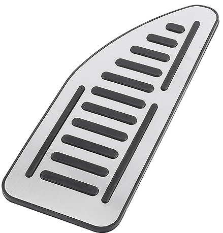 X AUTOHAUX rutschfeste Pedalauflagen Abdeckung Für Jeep Compass 17-21 1pc | Edelstahl, Gummi, Schwarz, Silberton, 25.3 X 9.9 Cm, Rutschfest, Für Jeep Renegade 15-20, Für Fiat 500X 16-20