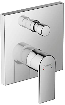 hansgrohe Vernis Shape - Rubinetto per vasca da bagno incasso per 2 utenze, Miscelatore monocomando per vasca per iBox universal, cromo, 71468000