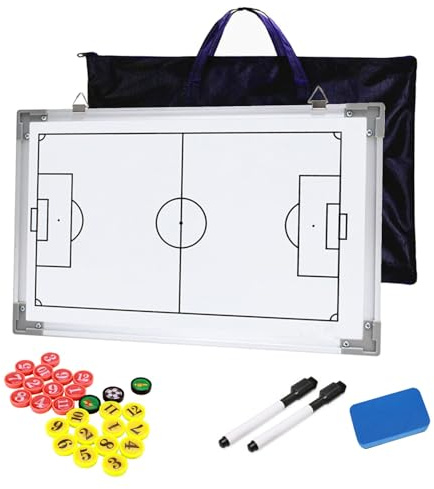 Joyeee Appunti da calcio con lavagna bianca impermeabile, per allenatori di calcio, design full-Court & Half-Court Futsal, cancellabile a secco, per allenamento di calcio, 53 x 31 cm