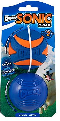 Chuckit! Sonic Dog Ball, Medium 2.5in, 2 Pack