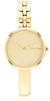 Calvin Klein Analoge Quarzuhr für Damen Bangled Kollektion mit Edelstahlarmband in Silber oder Gold