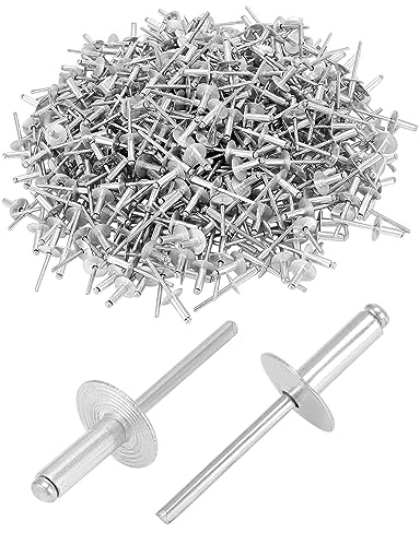QWORK Large Flange Blind Rivets, 500 Pcs Blind Rivet, 5/8 Flange Diameter, 3/16 x 5/8