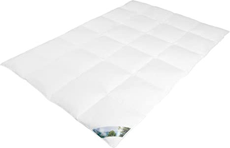 Home4You Kassettendecke - Makobezug - 135 x 200 cm - Daunen - Federn - Zirbe