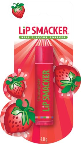 Lip Smacker Fragola, Burrocacao per Bambini Sicuro da Usare e Senza Colore per un Effetto Naturale, Gusto Fragola, Blister Singolo