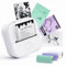 Sticker Printer T02,Mini Printer,Thermal Sticker Maker Machine,Portable Pocket printer is Suitable for DIY Creation, Diaries, Memos, Anatomical Diagrams,Gifts, Diaries, Lists,3 Rolls,White