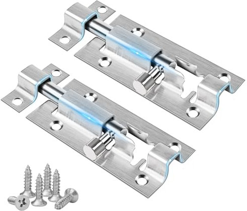 3 Zoll Türriegel 2Stück, Leryati 75mm Riegelschloss Schieberiegel Riegel Tür Schiebeschlösser, Edelstahl Schlossriegel Türriegel Außen Riegel Riegelverschluss Torverschluss