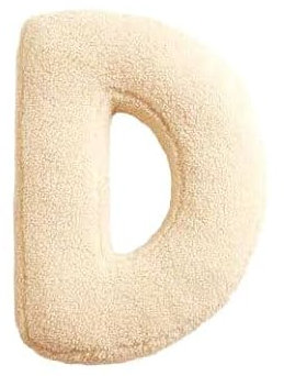Mealini BUCHSTABENKISSEN - Buchstabe D, wollweiß, ca 23 x 27 cm, Buntes Kissen Alphabet für Namen