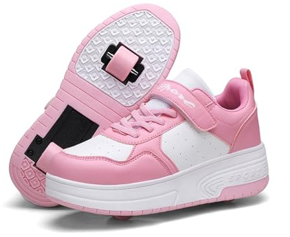 ENEN Zapatos con Ruedas Zapatillas con 2 Ruedas para Niños y Niña, Exterior Zapatillas de Correr al Aire Libre de Patinaje sobre Ruedas Multifuncionales en Dos