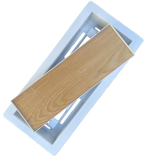 Floor Register 4x10 Vent Covers Tile Insert in Floor Vent Cover Steel Vents registers 10x4 Drop in Custom Modern Tiles Inserts Iron Tray Low Profile Floors grates Grille Marble Flooring (White)