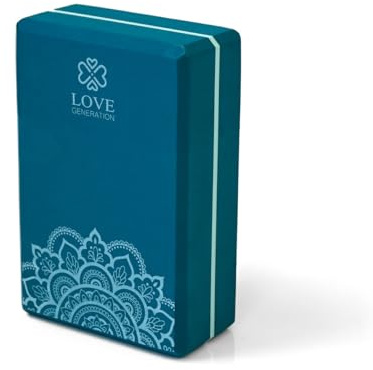 Love Generation - Yoga Block - High Density Eva - für Yoga, Fitness, Pilates und Stretching (Blau)