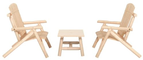 QZZCED Balkonmöbel-Set Garten-Loungemöbel Gartenmöbel-Sets Terrassengarnitur 3-TLG. Garten-Lounge-Set Massivholz Fichte für Garten, Terrasse und Balkon