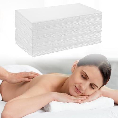 QWORK® 90 Stück Einweg-Massagetischlaken, atmungsaktiver Vliesstoff, Einmal Bettlaken, 80 x 180 cm, ideal für Salons, Spas, Tattoo-Shops