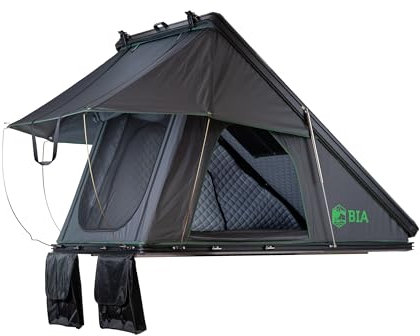 BIA Outdoor Gerald – taktält med hårt skal, snabb montering, väderbeständig och robust, lämplig för SUV och bilar, perfekt för camping och utomhusäventyr, inkl. komfortmadrass och stege