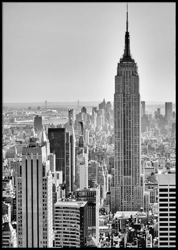 New York City Empire State Building Poster, 30x40 cm zum Einrahmen moderne Wanddekoration für Wohnzimmer, Schlafzimmer und Büro