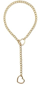 Woman Men O-ring Slip Link Chain Choker Necklace,Punk Stainless Steel Silver Long Adjustable Collar Clavicle Jewelry Accessory(Golden)