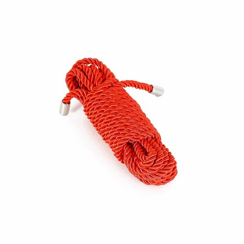 SM Cuerda bondage,Cuerda de sujeción,Cuerda de entrenamiento,Cabeza metálica,De múltiples fines,Herramientas de esclavitud unisex,Juguetes sexuales para adultos (Rojo, 5M)