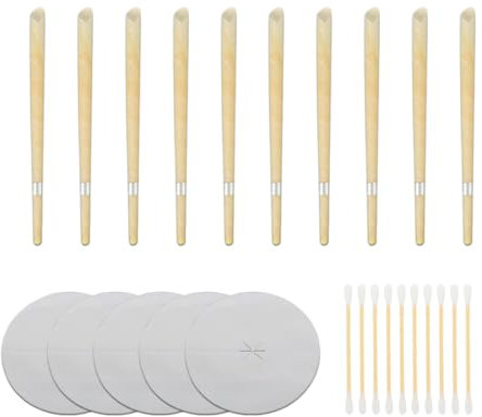 WeddHuis 10 Pezzi Cera per Orecchie, Candela d'api, la Pulizia delle Orecchie, Coniche Cave, Protezione con 5 gusci di Candele, cerume, per cerume