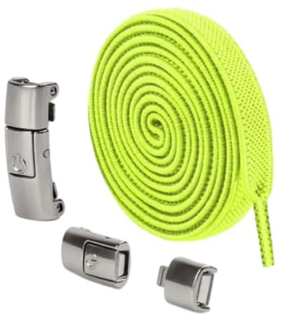 MARCBUSE Schnürsenkel ohne Binden, flache Stretch-Schnürsenkel mit Metallschnalle für Sneaker, verstellbare Schnürsenkel, kein Binden, elastische Schnürsenkel