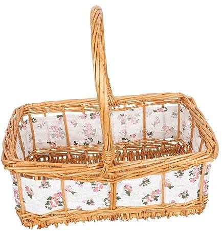 TINEASUR cesto di fiori in vimini cestini per il pane cestino in vimini intrecciato cesti cesta cesto di portatile di decorativo stoffa