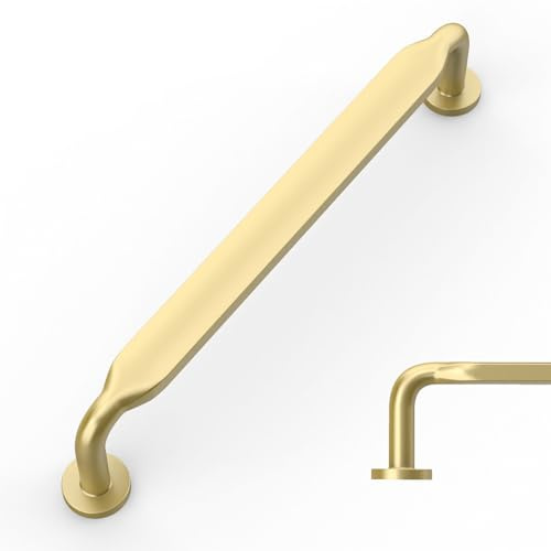 Amerdeco 10 Stück Möbelgriffe Matt Gold,128mm Lochabstand, Zinklegierung Schubladengriffe & Schrankgriffe für Küchenschränke & Kleiderschränke UK0071