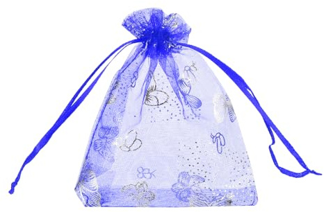 sourcing map Organza-Beutel, 10,2 x 12,7 cm, durchsichtig, Schmetterlings-Netzbeutel, Kordelzug, Geschenkbeutel, Großpackung, Partybeutel, Schmuckbeutel für Hochzeit, Süßigkeiten, Valentinstag