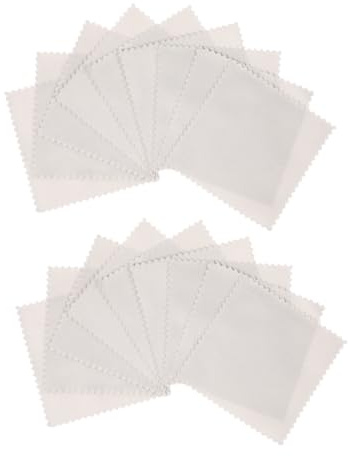 Holibanna 100 Stück Wildleder Brillenputztücher 8x8cm Schonend Reinigende Schmuck und Bildschirm Reinigungstücher Wiederverwendbar Kompakt für Unterwegs Multifunktional für Brillenpflege
