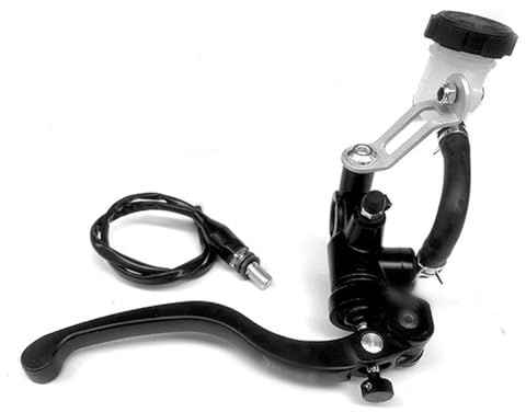 Leva Frizione Moto,Leva Freno Moto Universale 17.5mm Adelin PX1 Moto Pompa Freno Frizione Cilindro Maestro Maniglia A Leva Pompa Freno Adatto Uso adatto per Yamaha Kawasaki Suzuki(Black Right pump)