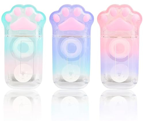 3 Pack Cat Paw Correction Tape, 6m x 5mm White Out Roller, Cute Portable Correction Tape, Smooth Clean Correction for Home, Office & School Stationery Supplies
