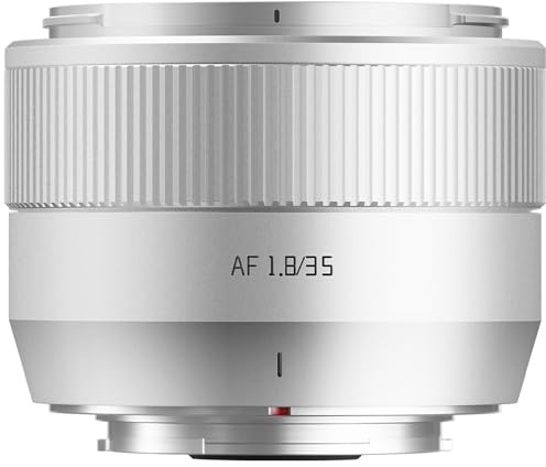 TTartisan AF 35mm F1.8 II Autofokus Objektiv Leichtes Design Kompatibel mit Spiegellosen Fuji X Mount Kameras (Silber)