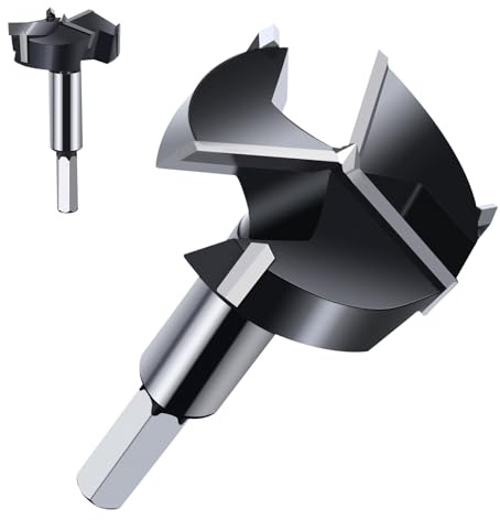 1-5/16(33mm) Forstner Drill Bits,3-Cutter Tungsten Carbide Tipped Forstner Bit for Hard Wood,Wood Hole Drill Bit for Wood Plastic Plywood