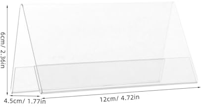 Happyyami - Caballetes de mesa transparentes (12 x 6 cm, doble cara, para mascotas, resistente, para oficina, etiquetas nominativas, conferencias reuniones, 10 unidades)