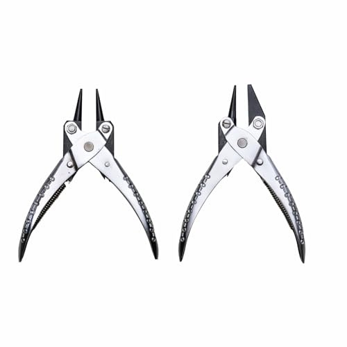 Set of 2 Jaw Forming Parallel Action Pliers | Round Nose & Round Concave Jewelry