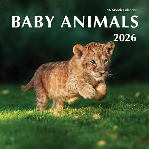 2026 Baby Animals Hangable Wall Calendar - 12 Full Page Months Dog Puppy Dogs Photography Gifts Kids Boys Girls - Organizing & Planning (2026 Baby Animals)