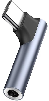 Tobfit Adapter USB C auf 3,5mm Klinke 90 Grad, USB C auf Aux Adapter für iPhone 16 15 Pro Max Plus, Samsung Galaxy, iPad Air/Pro, MacBook, Huawei,Xiaomi,Google