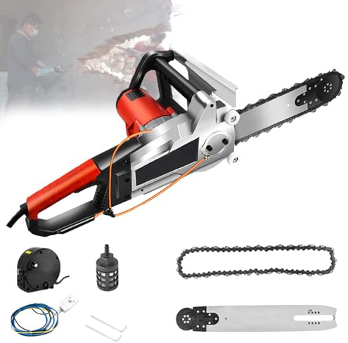 Motosega Portatile Senza Spazzole, Sega Elettrica per Calcestruzzo, Taglierina Elettrica A Catena Diamantata per Muri, per Granito, Tondini di Ferro E Mattoni Rossi 1Chain-35CM