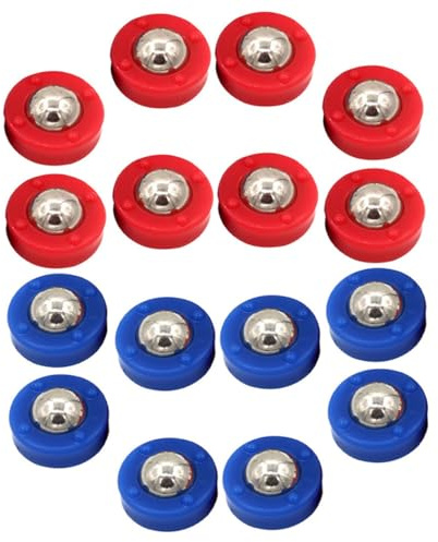 CIYODO Juego de Mesa de Bolas Rodantes, 16 Piezas Mini Discos Deslizantes en Colores Azul y Rojo, Material Acero y Plástico Resistente para Actividades Recreativas en Interiores