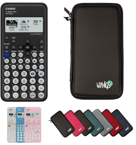 Casio fx-83GTCW+ Scientific Calculator Black (UK Version) including a WYNGS protective case in Black - Basic Set