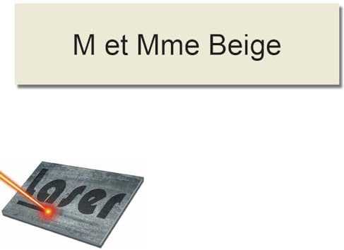 Placa grabada para timbre intercomunicador autoadhesivo, 6 x 1,5 cm, personalizada, 1 a 2 líneas, color beige