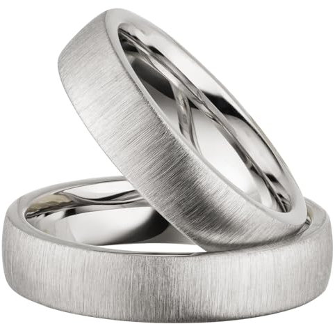 Partnerringe Silber 925 Paarpreis Massiv 5 mm Breite Nickelfrei Freundschaftsringe Trauringe Eheringe 100% Made in Germany- Inkl. Gratis Etui + Gravur (Quermatt)