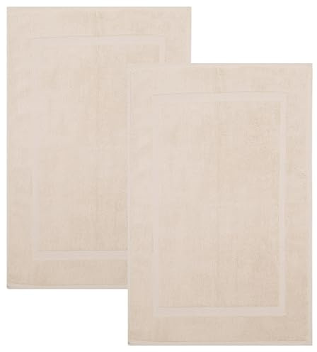 Betz Set di 2 scendibagni misure 50 x 70 cm 100% cotone scendibagno tappeto da bagno Premium qualità 650 g/m² 10 colori sono disponibili Colore sabbia