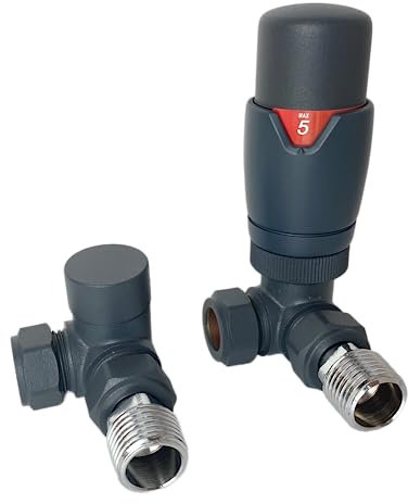 Greened House ZZ-3025/ZZ4031-A Válvula de esquina termostática antracita, 15mm PIPEWORK (STANDARD)