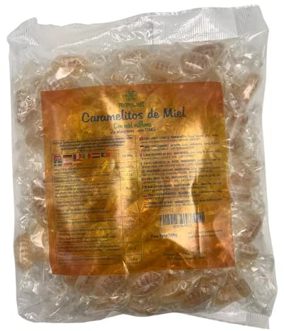 Caramelos rellenos de miel x 500gr. Dulces españoles y artesanos recomendados para el mal aliento, el aparato bucal y la garganta