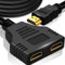 Retoo Splitter HDMI 1 in 2 Out, 1080p 60HZ, HDMI 1.4 Distributore per doppio monitor, solo duplicare, adattatore cavo HDMI, cavo HDMI convertitore, supporto FHD nero